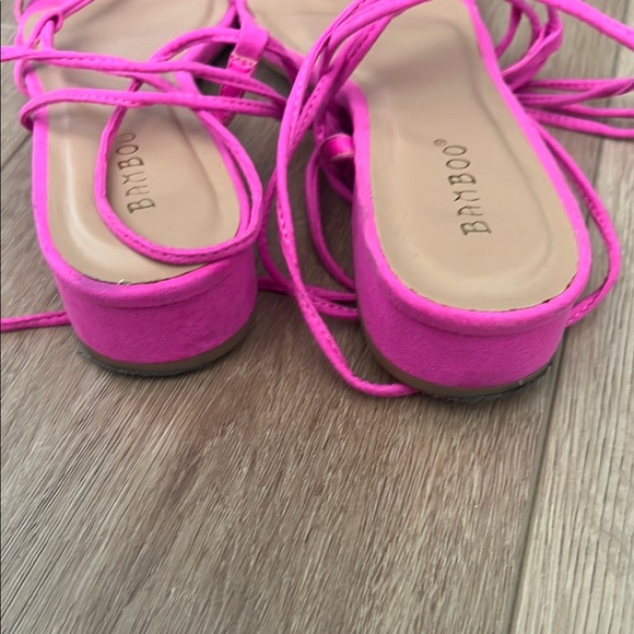 Bamboo Women's Pink Strappy Sandals - Picture 3 of 4